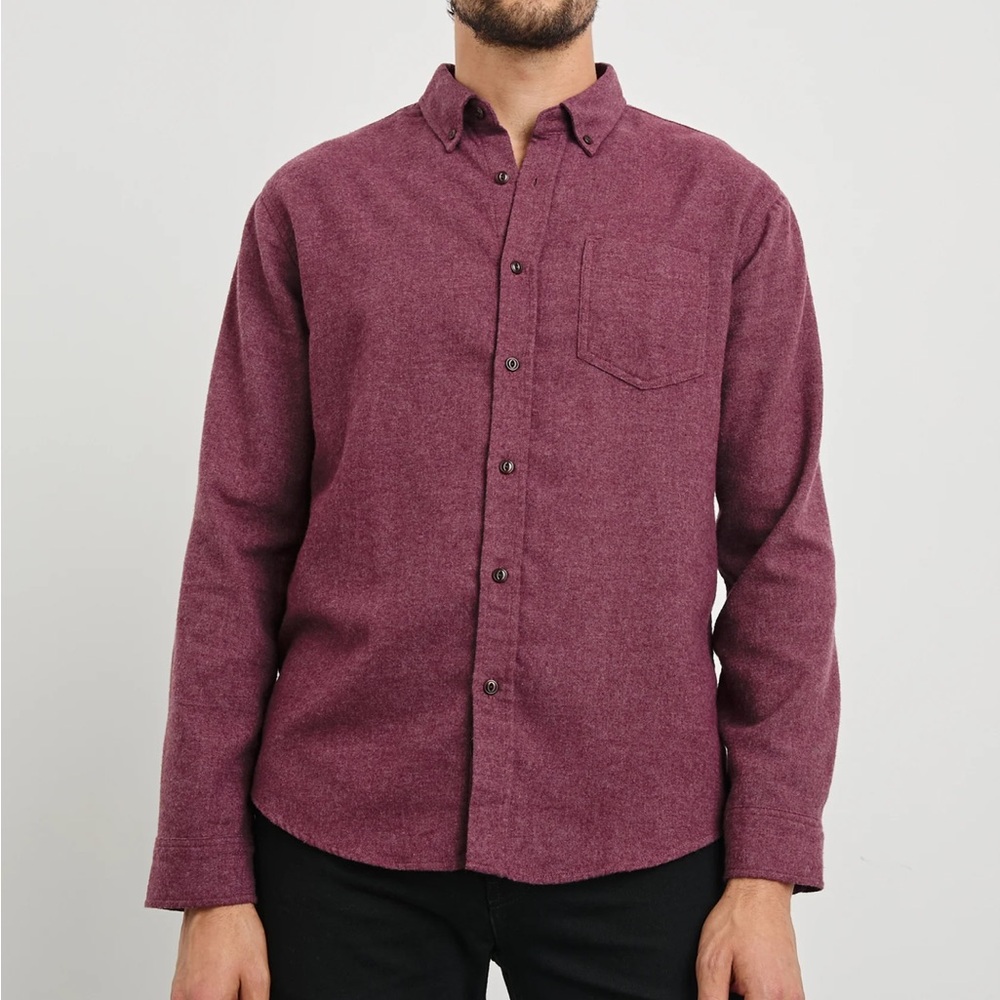 Rails Runson Button-Up Shirt — Maroon